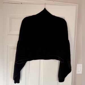 Free people black cashmere cropped sweater. Size small.